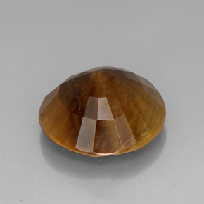 Tiger's eye marrom natural 19,72ct, corte redondo, opaco