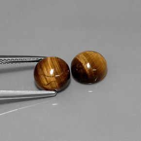 Pedras preciosas de tiger's eye marrom natural de  ct, corte redondo, opaco