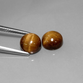 Pedras preciosas de tiger's eye marrom natural de  ct, corte redondo, opaco