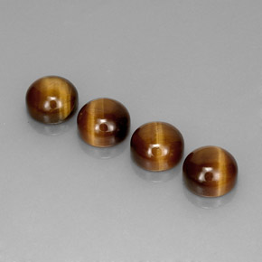 Pedras preciosas de tiger's eye marrom natural de  ct, corte redondo, opaco