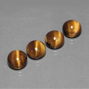 Pedras preciosas de tiger's eye marrom natural de  ct, corte redondo, opaco
