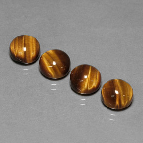 Pedras preciosas de tiger's eye marrom natural de  ct, corte redondo, opaco