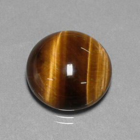 Tiger's eye marrom natural 11,38ct, corte redondo, opaco