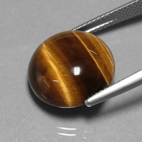 Tiger's eye marrom natural 11,38ct, corte redondo, opaco