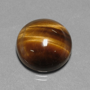 Olho de tigre marrom natural 12,20ct, corte redondo, opaco