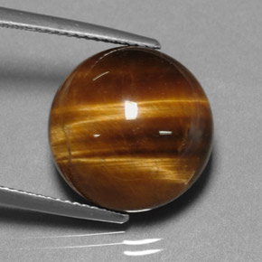 Olho de tigre marrom natural 12,20ct, corte redondo, opaco