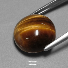 Olho de tigre marrom natural 12,20ct, corte redondo, opaco