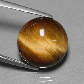 Tiger's eye marrom natural 11,12ct, corte redondo, opaco