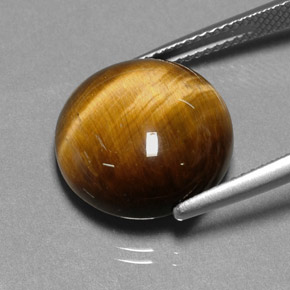 Tiger's eye marrom natural 11,12ct, corte redondo, opaco