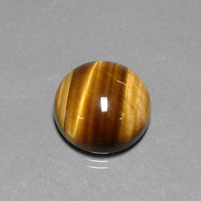 Olho de Tigre Dourado Marrom Natural 12.16ct, Corte Redondo, Opaco