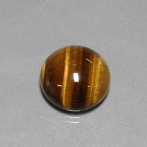 Tiger's eye marrom natural 11,77ct, corte redondo, opaco