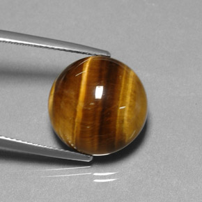 Tiger's eye marrom natural 11,77ct, corte redondo, opaco