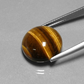 Tiger's eye marrom natural 11,77ct, corte redondo, opaco
