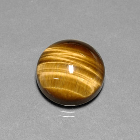 Tiger's eye marrom natural 13,37ct, corte redondo, opaco