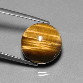 Tiger's eye marrom natural 13,37ct, corte redondo, opaco