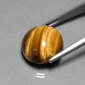 Tiger's eye marrom natural 13,37ct, corte redondo, opaco