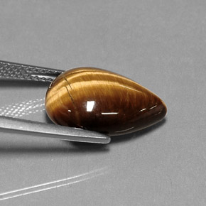 Tiger's eye marrom natural 5,33ct, formato de pêra, opaco