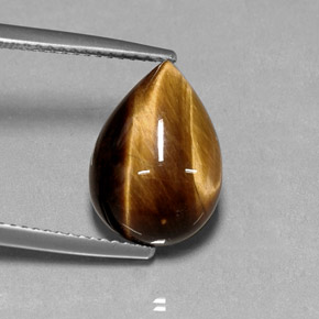 Tiger's eye marrom natural 5,18ct, formato de pêra, opaco