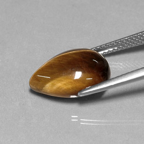 Tiger's eye marrom natural 5,18ct, formato de pêra, opaco