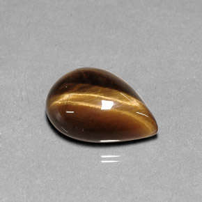 Tiger's eye marrom natural 5,17ct, formato de pêra, opaco