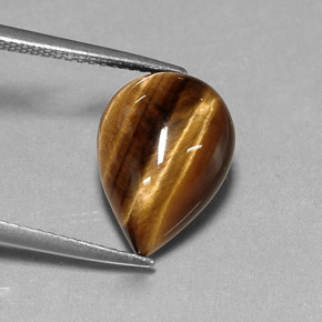 Tiger's eye marrom natural 5,17ct, formato de pêra, opaco
