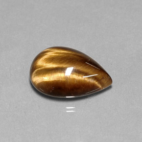 Tiger's eye marrom natural 5,36ct, formato de pêra, opaco