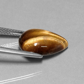 Tiger's eye marrom natural 5,36ct, formato de pêra, opaco