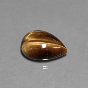 Tiger's eye marrom natural 5,55ct, formato de pêra, opaco