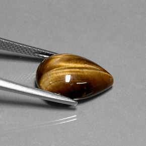 Tiger's eye marrom natural 5,55ct, formato de pêra, opaco