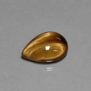 Tiger's eye marrom natural 5,16ct, formato de pêra, opaco