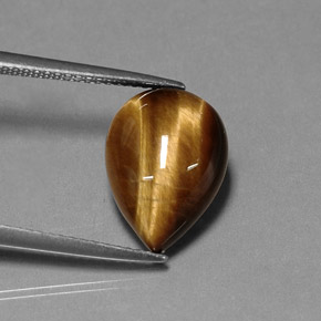 Tiger's eye marrom natural 5,16ct, formato de pêra, opaco