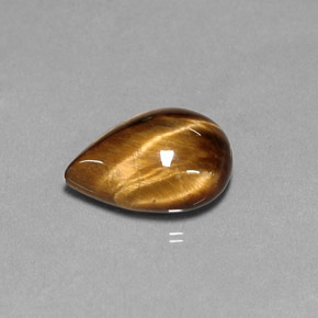 Olho de Tigre Dourado Marrom Natural 5.31ct, Formato de pêra, Opaco