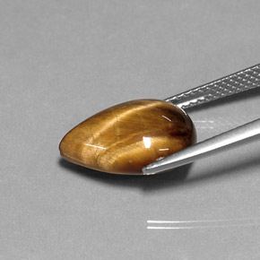 Olho de Tigre Dourado Marrom Natural 5.31ct, Formato de pêra, Opaco