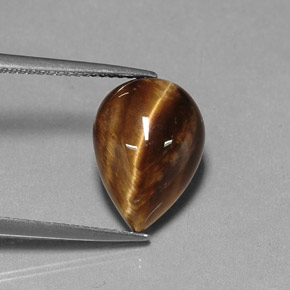 Tiger's eye marrom natural 5,18ct, formato de pêra, opaco