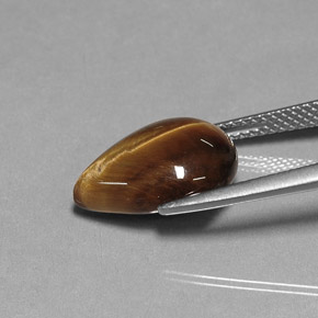 Tiger's eye marrom natural 5,18ct, formato de pêra, opaco