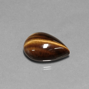 Tiger's eye marrom natural 5,27ct, formato de pêra, opaco