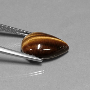 Tiger's eye marrom natural 5,27ct, formato de pêra, opaco
