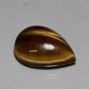 Tiger's eye marrom natural 5,23ct, formato de pêra, opaco
