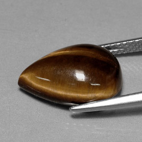 Tiger's eye marrom natural 5,23ct, formato de pêra, opaco