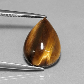 Tiger's eye marrom natural 5,18ct, formato de pêra, opaco