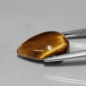 Tiger's eye marrom natural 5,18ct, formato de pêra, opaco