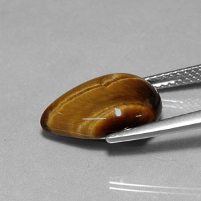 Tiger's eye marrom natural 5,02ct, formato de pêra, opaco