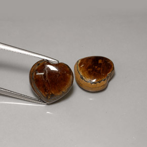 Pedras preciosas de tiger's eye marrom natural de  ct, formato de coração, opaco