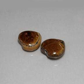 Pedras preciosas de tiger's eye marrom natural de  ct, formato de coração, opaco