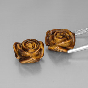 Pedras preciosas de Olho de Tigre Dourado Marrom natural de  ct, Forma extravagante, Opaco