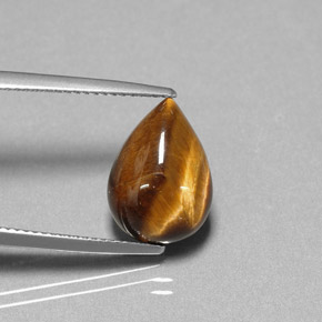 Tiger's eye marrom natural 5,01ct, formato de pêra, opaco