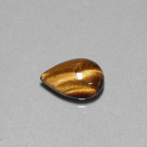 Tiger's eye marrom natural 5,01ct, formato de pêra, opaco