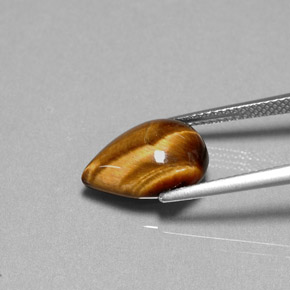 Tiger's eye marrom natural 5,01ct, formato de pêra, opaco