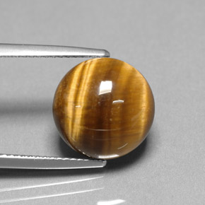 Tiger's eye marrom natural 6,69ct, corte redondo, opaco