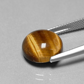 Tiger's eye marrom natural 6,69ct, corte redondo, opaco